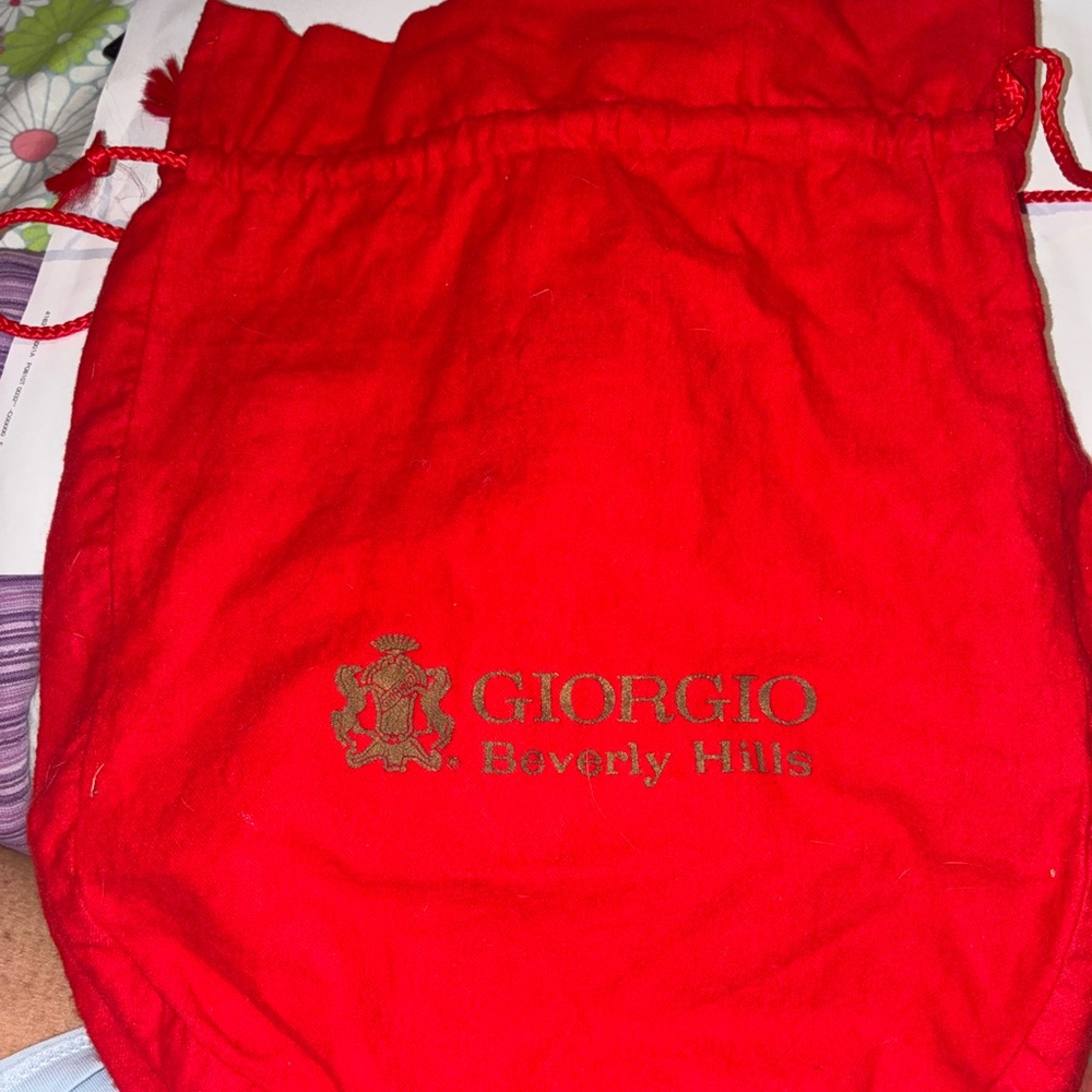 Vintage Giorgio Beverly Hills Red Drawstring Bag